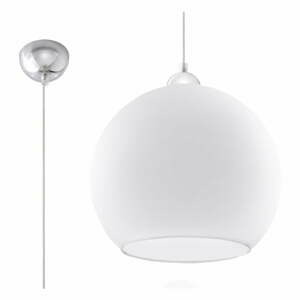 Bílé závěsné svítidlo se skleněným stínidlem ø 30 cm Bilbao – Nice Lamps