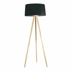 Černá stojací lampa SULION Encin, výška 150 cm