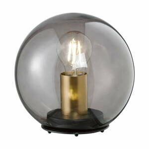 Černá stolní lampa se skleněným stínidlem Dini – Fischer & Honsel