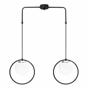 Černé kovové závěsné svítidlo Opviq lights Flovena