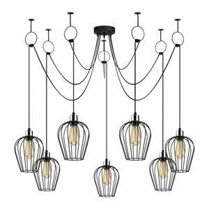 Černé závěsné svítidlo pro 6 žárovek Opviq lights Tel