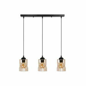 Černé závěsné svítidlo se skleněným stínidlem 10x62 cm Felis – Candellux Lighting