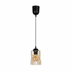 Černé závěsné svítidlo se skleněným stínidlem ø 10 cm Felis – Candellux Lighting