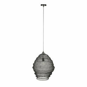 Černé závěsné svítidlo White Label Lena, ø 48 cm