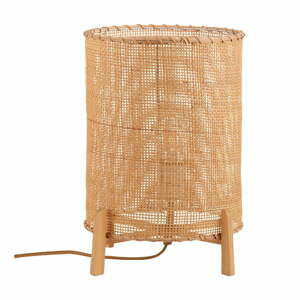 Ratanová stolní lampa SULION Wala, výška 35 cm