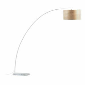 Stojací lampa s dřevěným stínidlem v bílo-přírodní barvě (výška 210 cm) Juhe Ash – Kave Home