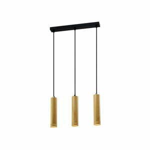 Závěsné svítidlo s kovovým stínidlem v černo-zlaté barvě 6x46 cm Tubo – Candellux Lighting