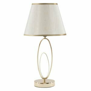 Bílá stolní lampa s konstrukcí ve zlaté barvě Mauro Ferretti Flush