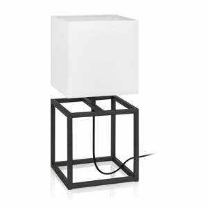 Černo-bílá stolní lampa Markslöjd Cube, 20 x 20 cm