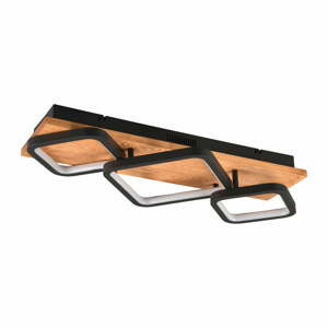 Matně černo-hnědé LED stmívatelné stropní svítidlo 32x67 cm Rama – Trio
