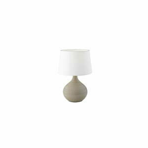 Bílo-hnědá stolní lampa z keramiky a tkaniny Trio Martin, výška 29 cm