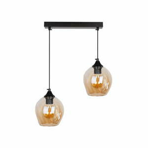 Černé závěsné svítidlo se skleněným stínidlem 14x48 cm Aspa – Candellux Lighting