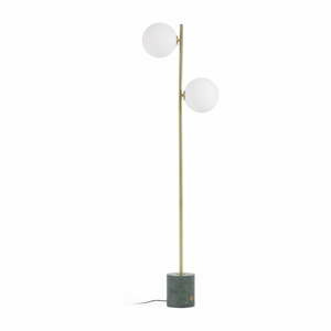 Stojací lampa v zeleno-zlaté barvě se skleněným stínidlem (výška 161 cm) Lonela – Kave Home