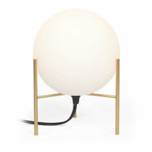 Stolní lampa se skleněným stínidlem v bílo-zlaté barvě (výška 22 cm) Seina – Kave Home
