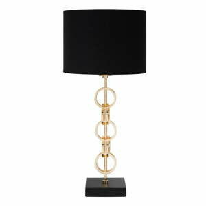 Stolní lampa v černo-zlaté barvě Mauro Ferretti Glam Rings, výška 54,5 cm