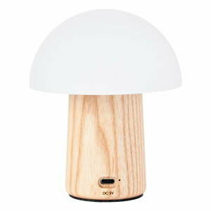 Stmívatelná stolní lampa v přírodní barvě se skleněným stínidlem (výška 13 cm) Alice – Gingko