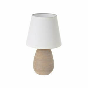 Hnědá keramická stolní lampa s textilním stínidlem (výška 27,5 cm) – Casa Selección